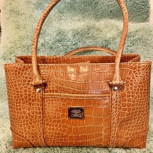 Liz Claiborne Brown Faux Alligator Skin Handbag